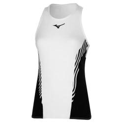 Mizuno Damen Bedrucktes Tanktop Tennis Shirt, weiß, S von Mizuno