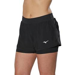 Mizuno Damen Er 2in1 Short Kurze Hose, Schwarz, S von Mizuno