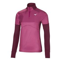 Mizuno Damen Hybrid Ls Tee Shirt, Magenta Haze, XS von Mizuno