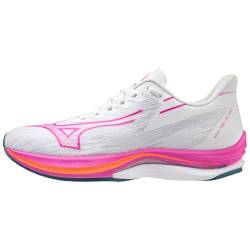 Mizuno Damen Wave Rebellion Sonic Straßen-Laufschuh, White/807 C/Blue Ashes, 40.5 EU von Mizuno