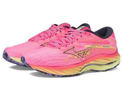 Mizuno Damen Wave Rider 27 Laufschuh, High Vis Pink Ombre Blue, 40.5 EU von Mizuno