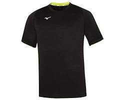 Mizuno Herren Core Short Sleeve Tee Tshirt, schwarz/neon gelb, XL von Mizuno