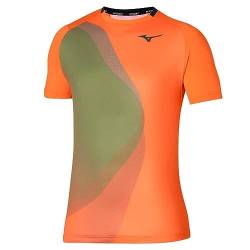 Mizuno Herren Release Shadow Tee T-Shirt, Vibrant Orange, L von Mizuno