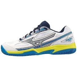 Mizuno Unisex Break Shot 4 CC Tennis, Wht Drsblue Sspring, 36.5 EU von Mizuno