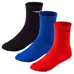 Mizuno Unisex Training 3p socken, Schwarz/T Sea/F Rot, S von Mizuno