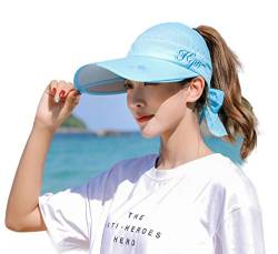 Mking Tech Sonnenschutz Kappe Damen Verstellbarer Strandhut breiter Krempe einfacher Visier Hut Sommer UV-Sonnenschutz Spielraum beiläufige Golf-Baseballmütze im Freien Sonnenhut von Mking Tech