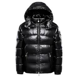 Mkjuuior Herren-Daunenjacke, Weiße Entendaunen, Warm, Glänzend, Herbstmantel, Glänzend, Schwarz, Verdickter Frühlingsmantel Für Herren von Mkjuuior