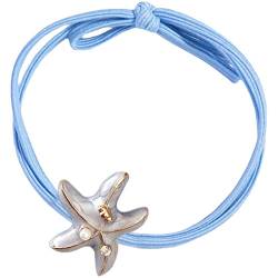 Blaue Haarbänder, elastische Pferdeschwanzhalter für Frauen und Mädchen, niedliche Wal-/Muschel-/Nixenschwanz-/Seestern-Haarbänder von Mllkcao