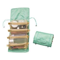 Tragbare Kosmetiktaschen, Make-up-Tasche zum Aufrollen, Reisetasche, Kulturtasche mit 4 herausnehmbaren Aufbewahrungstaschen, Kosmetik organisieren von Mllkcao