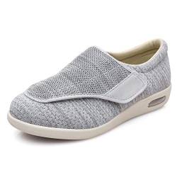 Mlloyd Diabetische Fußödem-Schuhe für ältere Menschen, lässige Netzschuhe, Herren- und Damen-Hausschuhe, Spezialschuhe, Gesundheitsschuhe, präventive Schuhe, light gray-45 EU von Mlloyd