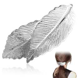 Vintage Blatt Haarspange, 1 Stück Silber Metall Barrette Haarzubehör für Frauen Und Mädchen, Minimalistisch Blatt Clip, Hochzeit Braut-Haarspange von Mmgoqqt