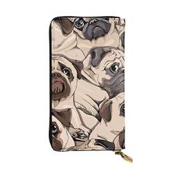 Many Frogs Sing On The Branches Print Leather Women's Wallet Large Ladies Purse Credit Card Holder Travel Handbag Coin Purse, Dog2, Einheitsgröße von Mngpouw