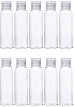 10x 100 ml Reiseflasche Set zum Befüllen - Reiseset, Behälter für Flug, Tube, Plastikflasche, Abfüllflasche Handgepäck, Kosmetik, Hygiene, Mini Flasche, Duschgel, Desinfektion, Travel von Mnixy