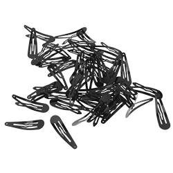 50 Stück Haarspange Snap Clips Haarklammer Haarclips Schwarz Für DIY Schmuck von Mnixy