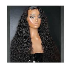 Frau Spitze Frontal Perücken 250% 13X6 Spitze Front Perücken Wasser Welle HD Spitze Schließung Lockige Perücke Volle Spitze Echthaar Perücke 13x6 Frontal Wig 18inches#180 von Mnjyihy