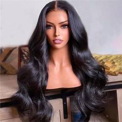 Frauen Glueless HD Transparent Brasilianische Remy Echthaar Perücken 32 Zoll 13X4 13X6 Körper Welle Spitze Front Perücken Echthaar 13x6 Lace Wig 18inches#150% von Mnjyihy