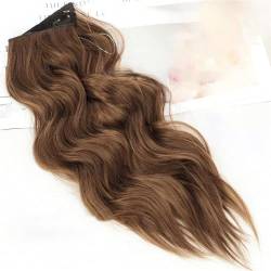 Frauen Schwarz Braun Synthetische Natürliche Unsichtbare Draht 4 Clip In Haarverlängerungen 22 Zoll Lange Gewellte Künstliche Falsche Haare 12 22inches 55cm von Mnjyihy