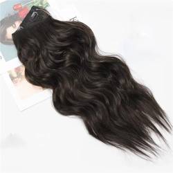 Frauen Schwarz Braun Synthetische Natürliche Unsichtbare Draht 4 Clip In Haarverlängerungen 22 Zoll Lange Gewellte Künstliche Falsche Haare 2 22inches 55cm von Mnjyihy