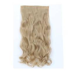 Synthetische 5 Clip In Haarverlängerung Für Frauen Natürliches Blond Braun Lange Gewellte Frisur Hitzebeständiges Haarteil 55–80 Cm Kunsthaar 16 22inches 55cm von Mnjyihy