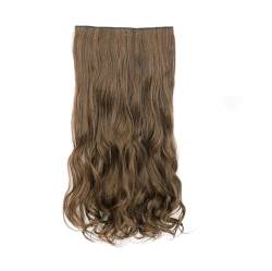 Synthetische 5 Clip In Haarverlängerung Für Frauen Natürliches Blond Braun Lange Gewellte Frisur Hitzebeständiges Haarteil 55–80 Cm Kunsthaar 2 30 32inches 80cm von Mnjyihy