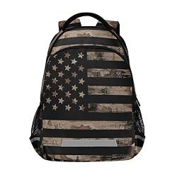 Amerikanische USA-Flagge mit Wüste Camouflage Rucksack für Studenten Jungen Mädchen Schultasche Reise Daypack Rucksack von Mnsruu