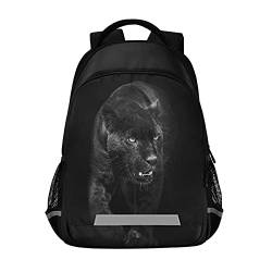 Black Panther in Dark Rucksack für Studenten, Jungen, Mädchen, Schultasche, Reise, Tagesrucksack, Panther, Einheitsgröße von Mnsruu