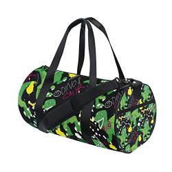 Coole Dinosaurier-Sporttasche für Damen und Herren, Reisetasche, Workout-Taschen, Strand, Yoga, Wochenende, Tanztasche, mehrfarbig, L von Mnsruu