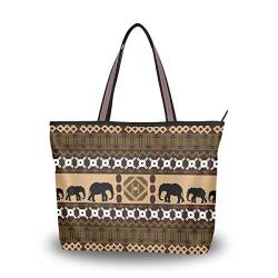 Damen Umhängetasche im Ethno-Stil, Elefant, groß, Handtasche, Strandtasche, Mehrfarbig - multi - Größe: Large von Mnsruu