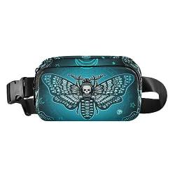 Fashion Waist Pack Crossbody Bags for Women Men with Adjustable Strap, Purple Bat Gothic Mini Chest Bag Belt Bag for Run Travel Outdoor Cycling Hiking, Schädel 088, Einheitsgröße von Mnsruu