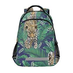 Gepard und Leoparden Palmenblätter Rucksack für Studenten Jungen Mädchen Schultasche Reise Tagesrucksack Rucksack von Mnsruu