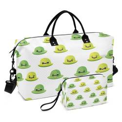 Green Hat Reisetasche mit Kulturbeutel und verstellbarem Riemen für Reisen, Fitnessstudio, Yoga, Wochenende, mehrfarbig, Einheitsgröße, Kulturbeutel von Mnsruu
