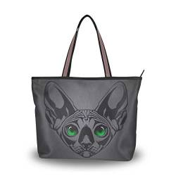 Große Schultertasche Sphynx Katzen-Handtasche mit Reißverschluss, Strandtaschen, multi, Large von Mnsruu