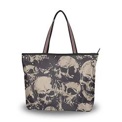 Große Schultertasche mit Totenkopf-Muster, Handtasche, Strandtasche für Damen und Mädchen, Mehrfarbig - multi - Größe: Large von Mnsruu