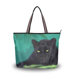 Große Umhängetasche Wildkatzen Panther Handtasche Tote mit Reißverschluss Strandtaschen, multi, Large von Mnsruu