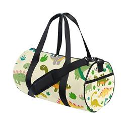 Grüne Dinosaurier-Sporttasche für Damen und Herren, Reisetasche, Workout-Taschen, Strand, Yoga, Wochenende, Tanztasche, mehrfarbig, L von Mnsruu
