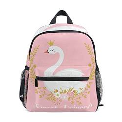 ISAOA Niedlicher Swan Prinzessin Kinder Rucksack für Mädchen Jungen Kleinkind Rucksack Kindergarten Tasche mit Brustgurt Vorschulrucksack Tagespflege Tasche Wickeltasche Mini Tasche von Mnsruu