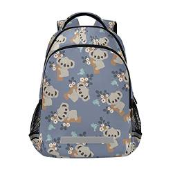 Koala Flora Nahtloser Muster Rucksack für Studenten Jungen Mädchen Schultasche Reise Daypack Rucksack von Mnsruu