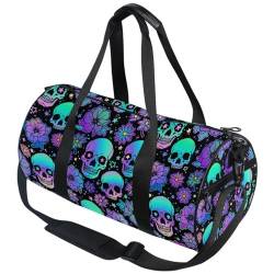 MNSRUU Mystical Ram Totenkopf-Sporttasche, Reisetasche, Reisetasche, Übernachtungstasche für Männer und Frauen, Seesäcke für Reisen, Goth 13, OneSize von Mnsruu