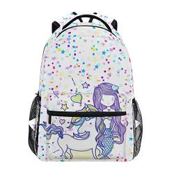 Magic Unicorn Mermaid Girl Rucksack Schultasche Reiserucksack Schultasche Rucksack für Studenten Jungen Mädchen von Mnsruu