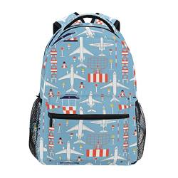 Mnrsuu Flugzeug-Rucksack für Jungen und Mädchen, Schule, Büchertasche, Kinder-Reiserucksack, Tagesrucksack, Laptoptasche, A295 von Mnsruu