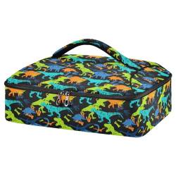 Mnsruu Bright Dino Pattern for Boy Casserole Carrier for Hot or Cold Food, Insulated Casserole Dish Carrier Bag with Lid, Food Carrier for Travel Party Picnic Tote Bag, Helles Dino-Muster für Jungen, von Mnsruu