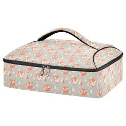 Mnsruu Cute Fox Kasserolle Carrier for Hot or Cold Food, Insulated Casserole Dish Carrier Bag with Lid, Food Carrier for Travel Party Picnic Tote Bag, Niedlicher Fuchs, Einheitsgröße von Mnsruu