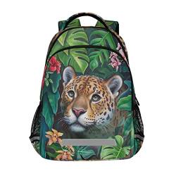 Mnsruu Jaguar Tiger Jungle Rucksack Elementarschule Büchertasche für Jungen Mädchen Kinder Reiserucksack Laptoptasche, F292 von Mnsruu