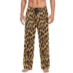 Mnsruu Leoparden-Textur, Herren-Pyjama, Lounge-Hose, lässige Stretch-Hose, weites Bein, mehrfarbig, XL von Mnsruu