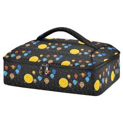 Mnsruu The Solar System The Milky Way Galaxy Kasserolle Carrier for Hot or Cold Food, Insulated Casserole Dish Carrier Bag with Lid, Food Carrier for Travel Party Picnic Tote Bag, Das Sonnensystem die von Mnsruu