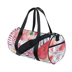 Niedliche Wassermelonen-Sporttasche mit rosa Flamingo-Motiv, für Damen und Herren, Reisetasche, Workout-Tasche, Strand, Yoga, Wochenende, Tanztasche, rose, L von Mnsruu