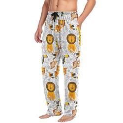 Pyjamahose für Herren, zum Ausmalen tropischer Tiere Herren separate Hose, Loungehose, entspannte Schlafhose, multicolored, M von Mnsruu