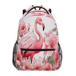 Rosa Flamingo Kinder-Rucksack für Jungen und Mädchen, Studentenrucksack, groß für Grundschule, Schultertasche, Büchertasche, Rosa Flamingo, Einheitsgröße von Mnsruu