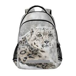 Rucksack für Studenten Schneeleopard Jungen Mädchen Schultasche Reise Tagesrucksack Rucksack, multi, Einheitsgröße von Mnsruu