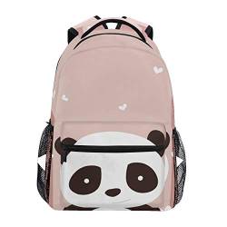 Rucksack mit niedlichem Panda auf rosa Hintergrund, Schultasche, Reise-Tagesrucksack für Studenten, Jungen, Mädchen, Laptop-Rucksack von Mnsruu